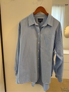 J. Crew Women’s Etienne Over-sized Stripe Button-Down Shirt